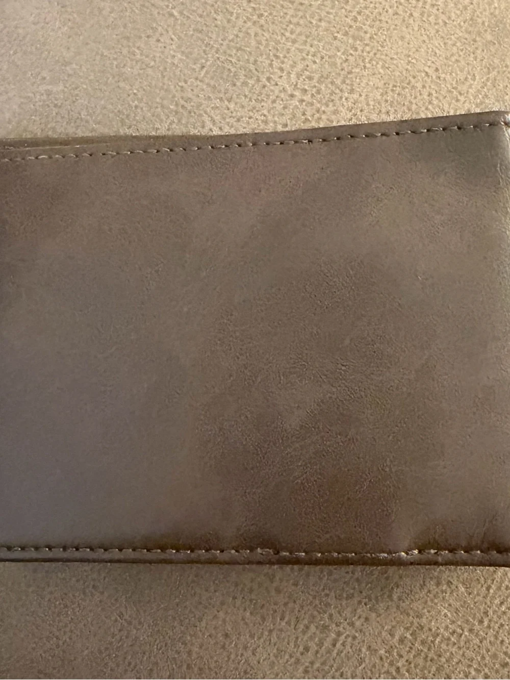 Suede Leather Wallet Card Holder - Taupe